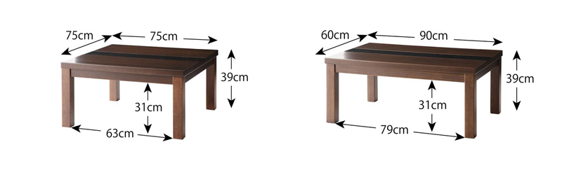 スペック - 1 | アーバンモダンデザインこたつテーブル [GWILT] グウィルト