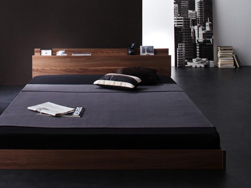 棚・コンセント付きフロアベッド [W.coRe] ダブルコア